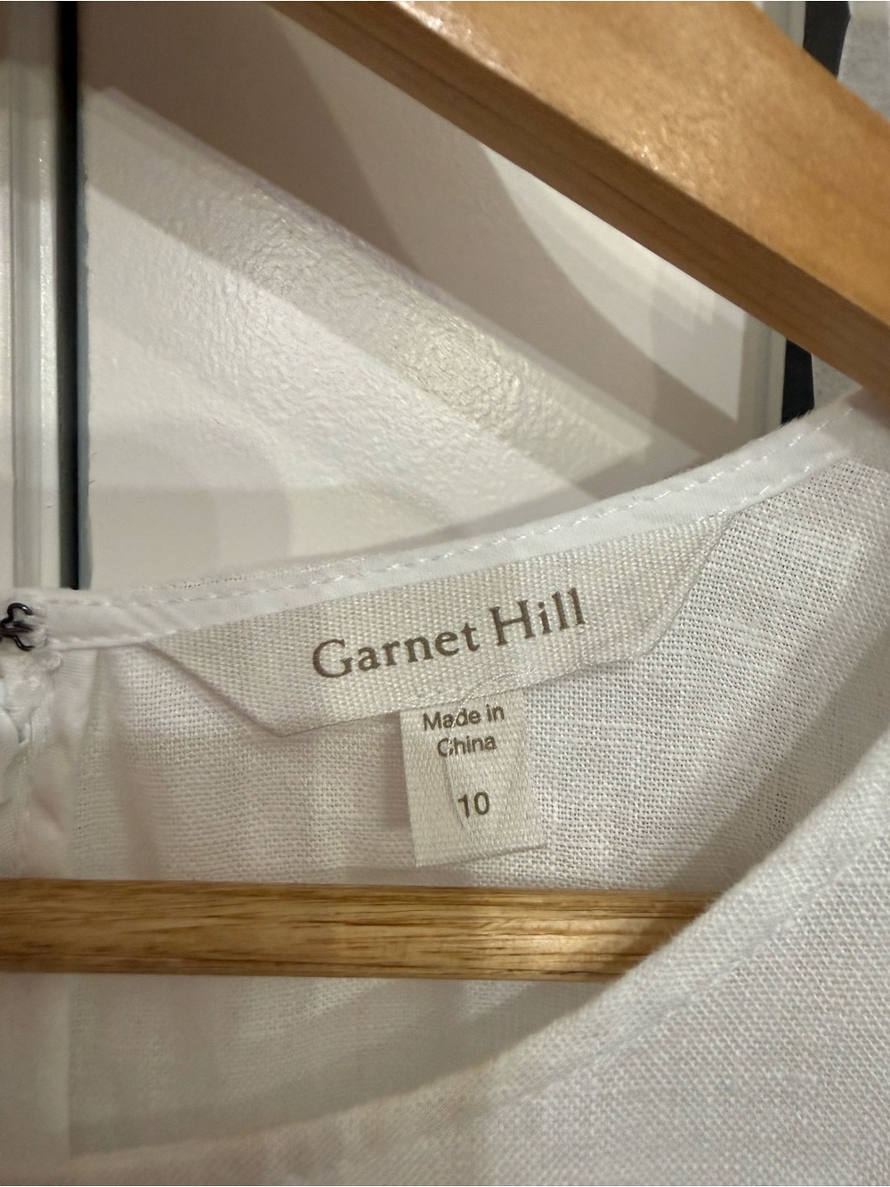 Garnet Hill White Sleeveless Linen Shift Dress - Picture 2 of 4